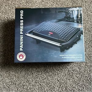NWT chefs counter panini press pro black